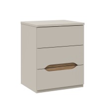 Nachtkommode >EDWAL< 3 Schübe, Sand / Mauvelle Eiche - 50,4x63,5x41,5cm (BxHxT)