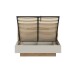 Stauraumbett >EDWAL< Lift-Lattenrost, sandfarbig / Eiche Dekor - 176,2x105,7x206,6cm BxHxT