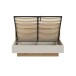 Stauraumbett >EDWAL< Lift-Lattenrost, sandfarbig / Eiche Dekor - 196,2x105,7x206,6cm BxHxT
