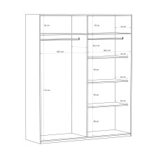 Drehtürenschrank >EDWAL< in sandfarbig / Mauvelle Eiche Dekor - 177,5x210,5x54,2cm (BxHxT)