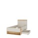 Stauraumbett >WEXLIN< in Sand / Mauvella Eiche Dekor - 100x96,3x210,8cm (BxHxT)