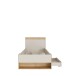 Stauraumbett >WEXLIN< in Sand / Mauvella Eiche Dekor - 100x96,3x210,8cm (BxHxT)