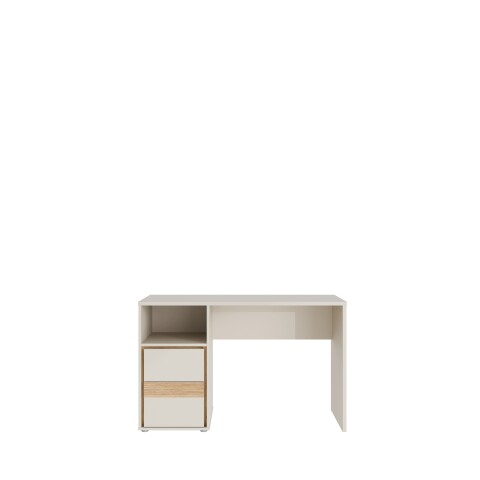 Schreibtisch >WEXLIN< 2 Schübe, Sand / Mauvella Eiche Dekor - 119,7x75,7x50,2cm (BxHxT)