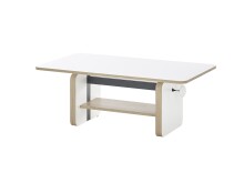 Couchtisch >Astana< höhenverstellbar, weiß, Artisan Eiche Dekor - 110x41/57x65cm (BxHxT)