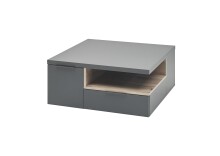 Couchtisch >Enna< 2 Schübe, dunkelgrau, Rima Oak, Span - 80x35x80cm (BxHxT)