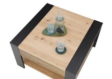 Couchtisch >Feli< Schublade, Artisan Eiche Dekor, schwarz - 70x42x70 (BxHxT)