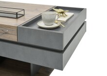 Couchtisch >Kathi< höhenverstellbar, flagstaff oak, matera - 110x43,5/67x60cm (BxHxT)