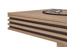 Couchtisch >Luara< 2 Schübe, Artisan Eiche Dekor, schwarz - 110x44x60 (BxHxT)