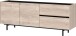 Lowboard >CANTORIA< 2 Türen, 2 Schübe, Castello-Eiche-Dekor/Schwarz - 162x63x40cm (BxHxT)