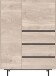 Highboard >CANTORIA< 2 Türen, 3 Schübe, Castello-Eiche-Dekor/Schwarz - 109x150x40cm (BxHxT)