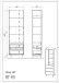 Stauraumvitrine >CANTORIA< 2 Schübe, 1 Tür, Castello-Eiche-Dekor / Schwarz - 63x206x40 (BxHxT)