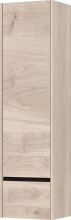 Hängeschrank >CANTORIA< 3 Böden, 1 Tür, Castello-Eiche-Dekor / Schwarz - 36x134x29cm (BxHxT)