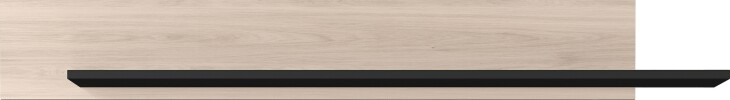 Wandboard >CANTORIA< in Castello-Eiche-Dekor / Schwarz - 180x25x20cm (BxHxT)