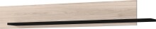 Wandboard >CANTORIA< in Castello-Eiche-Dekor / Schwarz - 180x25x20cm (BxHxT)
