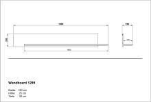 Wandboard >CANTORIA< in Castello-Eiche-Dekor / Schwarz - 180x25x20cm (BxHxT)