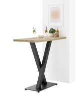 Bartisch >Duke< in Eiche, schwarz, Massivholz, Metall - 120x104x60cm (BxHxT)