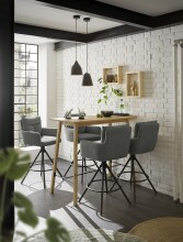 Bartisch >Jules< in Eiche, schwarz, Massivholz, Metall - 120x104x60cm (BxHxT)