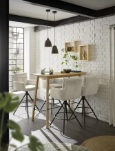 Bartisch >Jules< in Eiche, schwarz, Massivholz, Metall - 120x104x60cm (BxHxT)