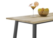 Bartisch >Kent< in Eiche, schwarz, Massivholz, Metall - 120x104x60cm (BxHxT)