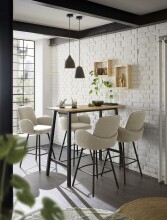 Bartisch >Kent< in Eiche, schwarz, Massivholz, Metall - 120x104x60cm (BxHxT)