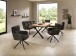 Esstisch >Chris X< in Eiche, schwarz, Massivholz, Metall - 180x76x100cm (BxHxT)