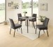 Esstisch >Fiete< in beton Dekor, schwarz, MDF, Metall - 80x75x80cm (BxHxT)