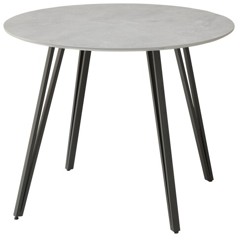 Esstisch >Floris< in Steinoptik, schwarz, MDF, Metall - 75x100cm (HxD)