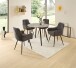 Esstisch >Floris< in Steinoptik, schwarz, MDF, Metall - 75x100cm (HxD)