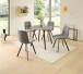 Esstisch >Floris< in Steinoptik, schwarz, MDF, Metall - 75x100cm (HxD)