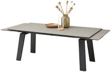 Kulissen-Esstisch >Janis< ausziehbar bis 300cm, grau, schwarz - 200/300x76x100 (BxHxT)
