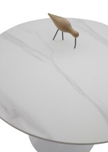 Esstisch >Josh< in weiß, Keramik, Metall - 75x90cm (HxD)