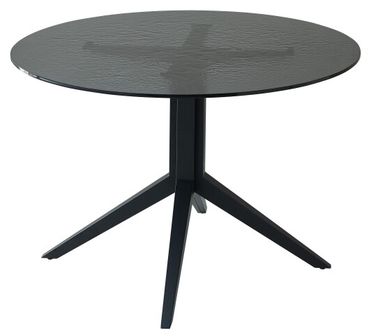 Esstisch >Leano< in schwarz, Glas, Metall - 76x120cm (HxD)