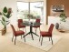 Esstisch >Leano< in schwarz, Glas, Metall - 76x120cm (HxD)