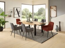 Kulissen-Esstisch >Lucas< ausziehbar, Artisan Eiche Dekor, schwarz - 140/210x76x90 (BxHxT)
