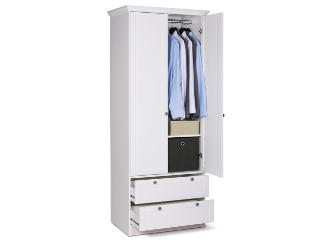 Kleiderschrank >Landsted< in Weiß - 80x200x51cm (BxHxT)