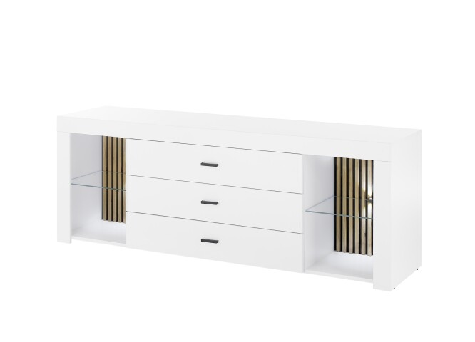 Lowboard >Rosalie< inkl. Beleuchtung, weiß, Evoke Eiche Dekor - 179x67x44cm (BxHxT)