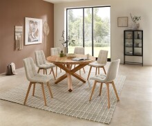 4-Fußstuhl >Belana< (2er Set) in beige, Buche - 55x89x46 (BxHxT)