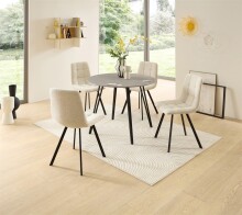 4-Fußstuhl >Bonny< (4er Set) in beige, schwarz - 55x89x46 (BxHxT)