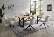 Armlehnstuhl >Enja< (2er Set) drehbar, beige, schwarz - 64x92x65 (BxHxT)