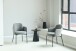 Armlehnstuhl >Flora< (2er Set) Federkern, Bouclestoff grau, schwarz - 61x84x63 (BxHxT)
