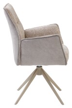 Armlehnstuhl >Kayla< (2er Set) drehbar, Bouclestoffbezug taupe, beige - 62x60x92 (BxHxT)