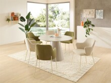 4-Fußstuhl >Lissi< (2er Set) Armlehnen, beige, creme - 60x84x55 (BxHxT)