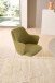 4-Fußstuhl >Lissi< (2er Set) Armlehnen, grün, creme - 60x84x55 (BxHxT)