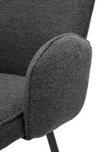 Barhocker >Malia< (2er Set) drehbar, Armlehnen, grau, schwarz - 55x103x61 (BxHxT)