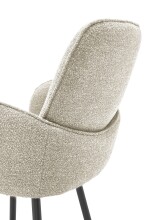Barhocker >Malia< (2er Set) drehbar, Armlehnen, beige, schwarz - 55x103x61 (BxHxT)