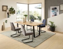 Freischwinger >Maren< (2er Set) Federkern, grau, schwarz - 43x87x55 (BxHxT)