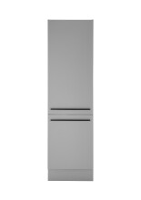 Kühlumbauschrank >Denver< softclose Türen, Grau / Grau matt - 60x211x57cm (BxHxT)