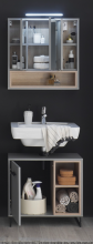 Badezimmer-Set >Tunis< (2-tlg. ) in Grau matt /...