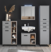 Badezimmer-Set >Tunis< (4-tlg. ) in Grau matt /...