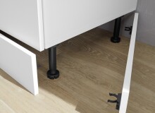 Küchenzeile >Tirol< in Weiß matt / Platte Wotan Eiche Dekor- 250x212x60cm (BxHxT)